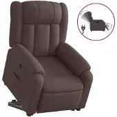 Syfax Relaxsessel mit Aufstehhilfe Elektrisch Dunkelbraun Stoff