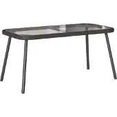 Syfax Couchtisch Schwarz 90 x 45 x 43 cm Poly-Rattan