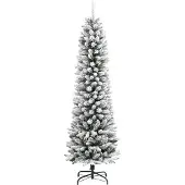 Syfax Künstlicher Weihnachtsbaum Schlank mit Schnee 120 cm PVC & PE