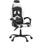 Syfax Gaming-Stuhl Drehbar Schwarz und Weiß Kunstleder