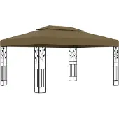 Syfax Pavillon mit Doppeldach 3x4 m Taupe 180 g/m²