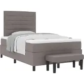 Syfax Boxspringbett mit Kopfteil Taupe 120 x 190 cm Stoff
