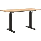 Syfax Schreibtisch Schwarz und Natur 140 x 60 cm Massivholz Eiche