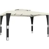 Syfax Pavillon mit Doppeldach Creme 3,98x2,98 m Stahl