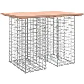 Syfax Gartentisch aus Gabionen 100x70x72 cm Massivholz Douglasie