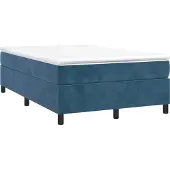 Syfax Boxspringbett mit Matratze Dunkelblau 120x190 cm Samt
