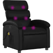 Syfax Massage-Relaxsessel, Kunstleder, Schwarz