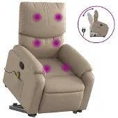 Syfax Massagesessel mit Aufstehhilfe Cappuccino-Braun Kunstleder