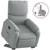 Sonstiges Relaxsessel mit Aufstehhilfe Hellgrau Stoff