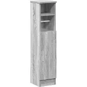 Syfax Badezimmerschrank mit Rollenhalter Grau Sonoma 20,5x22x90 cm