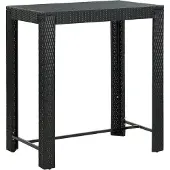 Syfax Garten-Bartisch Schwarz 100x60,5x110,5 cm Poly Rattan