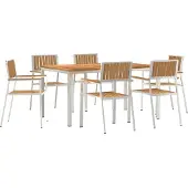 Syfax Outdoortisch-Set 7 stk. 150 x 90 x 75 cm