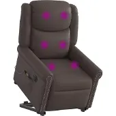 Syfax Massagesessel mit Aufstehhilfe Elektrisch Glänzend Braun