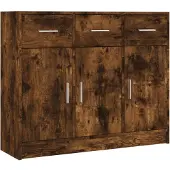 Syfax Sideboard Räuchereiche 91x28x75 cm Holzwerkstoff