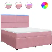 Syfax Boxspringbett mit Matratze Rosa 180x200 cm Samt