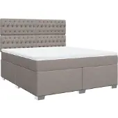 Syfax Boxspringbett mit Matratze Taupe 180x200 cm Stoff