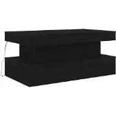 Syfax Couchtisch mit LED-Leuchten Schwarz Eichen-Optik 90x50x40 cm