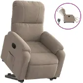 Syfax Relaxsessel mit Aufstehhilfe Elektrisch Taupe Mikrofasergewebe