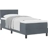 Syfax Boxspringbett mit Kopfteil Dunkelgrau 80 x 200 cm Samt