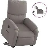 Syfax Relaxsessel mit Aufstehhilfe Elektrisch Taupe Stoff