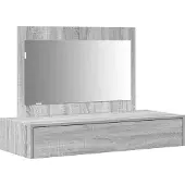 Syfax Schminktisch mit Schubladen Grau 100 x 40 x 70 cm Holzwerkstoff