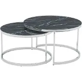 AEA Modern Schwarz 2x Couchtische Wohnzimmer Hochwertig Möbel Designer