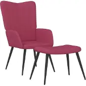 Syfax Relaxsessel mit Hocker Weinrot Samt