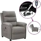 Syfax Relaxsessel Elektrisch Hellgrau Stoff