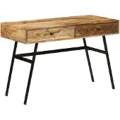 Syfax Schreibtisch mit Schubladen Massivholz Mango 110×50×76 cm