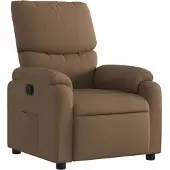Syfax Brauner Stoff Relaxsessel mit manueller Liegefunktion und Seitentasche, 75x99x99 cm (B x T x H)