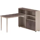 AEA Schreibtisch Regal Kombination Holzoptik Braun Beige Modern Viel Stauraum Büro