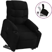 Syfax Relaxsessel mit Aufstehhilfe Schwarz Stoff