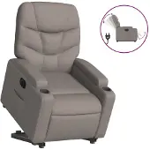Syfax Relaxsessel mit Aufstehhilfe Elektrisch Taupe Stoff