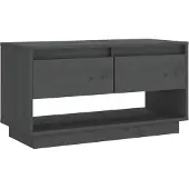 Syfax TV-Schrank Grau 74x34x40 cm Massivholz Kiefer