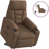 Syfax Relaxsessel mit Aufstehhilfe Elektrisch Braun Stoff