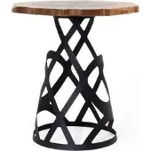 AEA Runder Holz Beistelltisch Designer Holzplatte Wohnzimmer Couchtisch