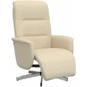Syfax Relaxsessel mit Fußhocker Creme Stoff