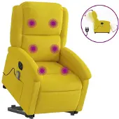 Syfax Massagesessel mit Aufstehhilfe Elektrisch Gelb Samt