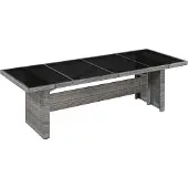 Syfax Gartentisch 240x90x74 cm Poly Rattan und Glas
