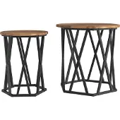 Syfax Couchtisch 2 stk. Altholz 50 x 50 x 50 cm