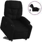 Syfax Relaxsessel mit Aufstehhilfe Elektrisch Schwarz Stoff