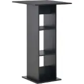 Syfax Bartisch Schwarz 60x60x110 cm mit 2 Ablagen – vielseitig als Esstisch nutzbar