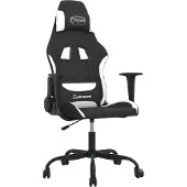 Syfax Gaming-Stuhl mit Massagefunktion Schwarz und Weiß Stoff