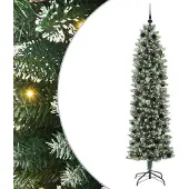 Syfax Künstlicher schlanker Weihnachtsbaum Grün und Weiß 210 cm