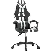 Syfax Gaming-Stuhl Drehbar Schwarz und Weiß Kunstleder