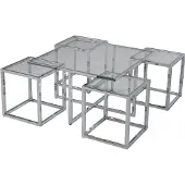 AEA Couchtisch Luxus Design Metall Elegantes Möbel Wohnzimmer Silber Couchtische
