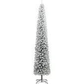 Syfax Weihnachtsbaum Schlank mit Ständer Beschneit 270 cm PVC