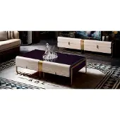 AEA Couchtisch Sofa Beistelltisch Luxus Holz Wohnzimmer Edelstahl Modern Möbel