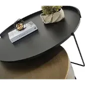 AEA Designer 2x Couchtische Moderner Runder Beistelltisch Metalltisch Set