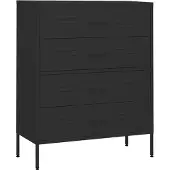 Syfax Kommode Schwarz 80x35x101,5 cm Stahl
